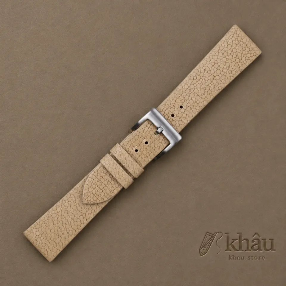 Vintage Sand Stingray Leather Watch Strap — additional view