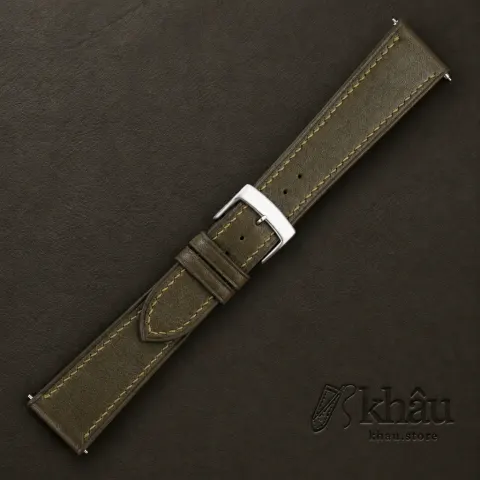 Olive Vachetta Leather Watch Strap — additional view
