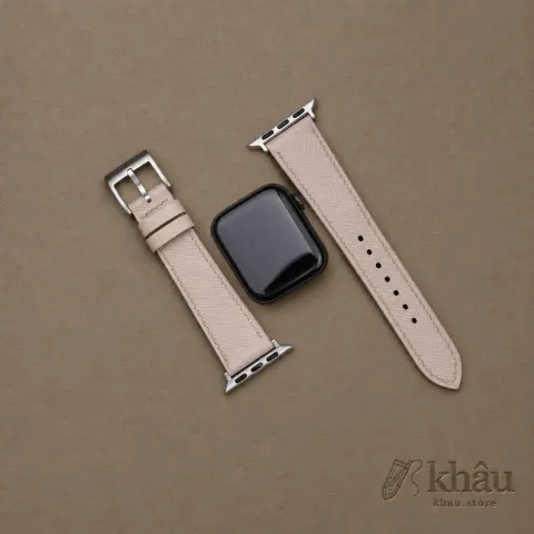 Cream Saffiano Leather Apple Watch Band — additional view