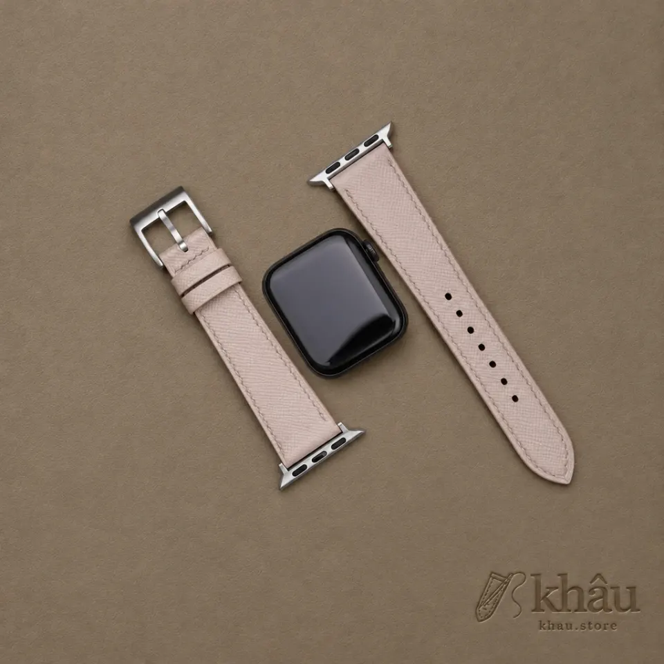 Cream Saffiano Leather Apple Watch Band — additional view