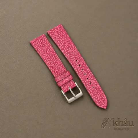 Vintage Pink Stingray Leather Watch Strap — front view