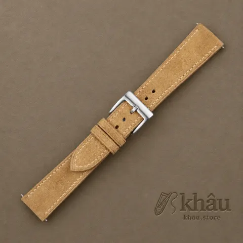 Light Brown Suede Leather Watch Strap — additional view