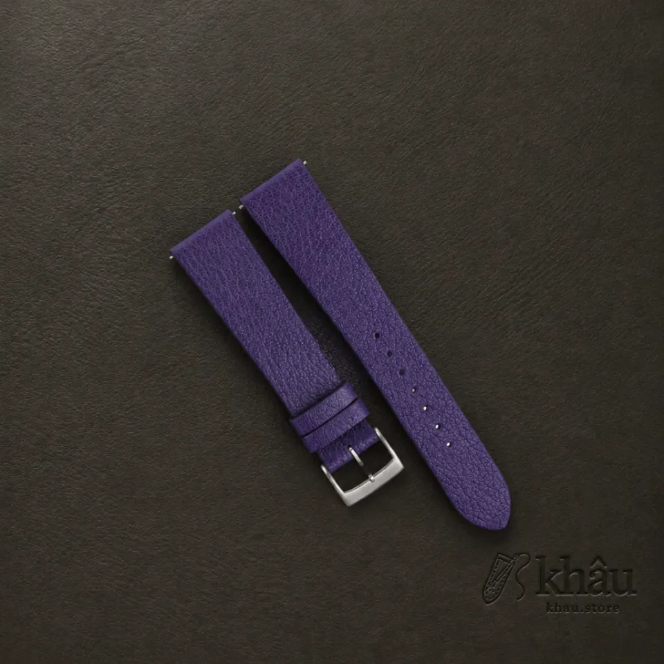 Vintage Purple Alran Chevre Leather Watch Strap — front view
