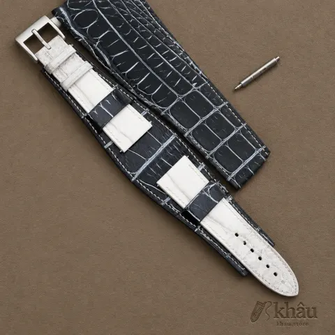 Himalayan Alligator Leather Bund Strap — front view