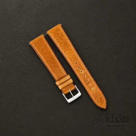 Whiskey Badalassi Carlo Waxed Leather Watch Strap — front view