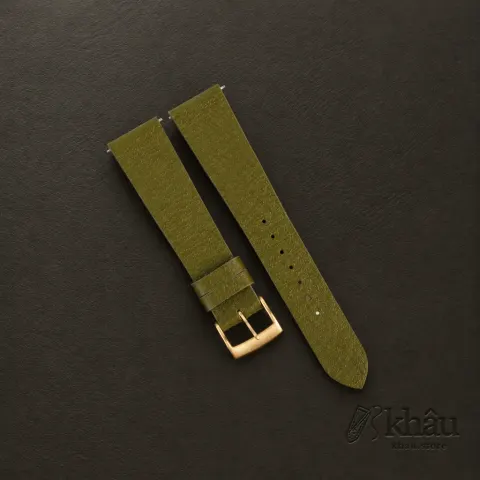 Vintage Light Olive Peccary Leather Watch Strap — front view