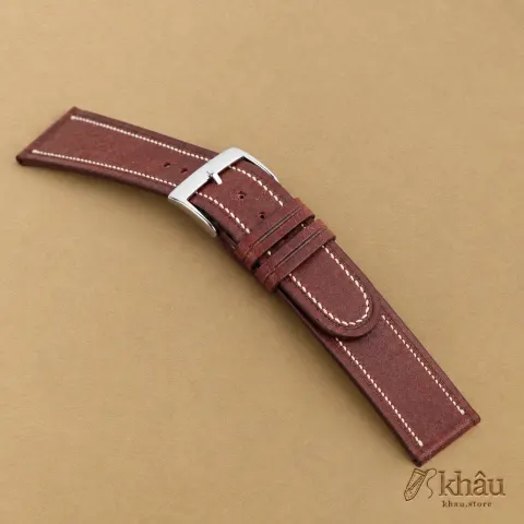40’s Vintage Burgundy Pueblo Leather Watch Strap — additional view