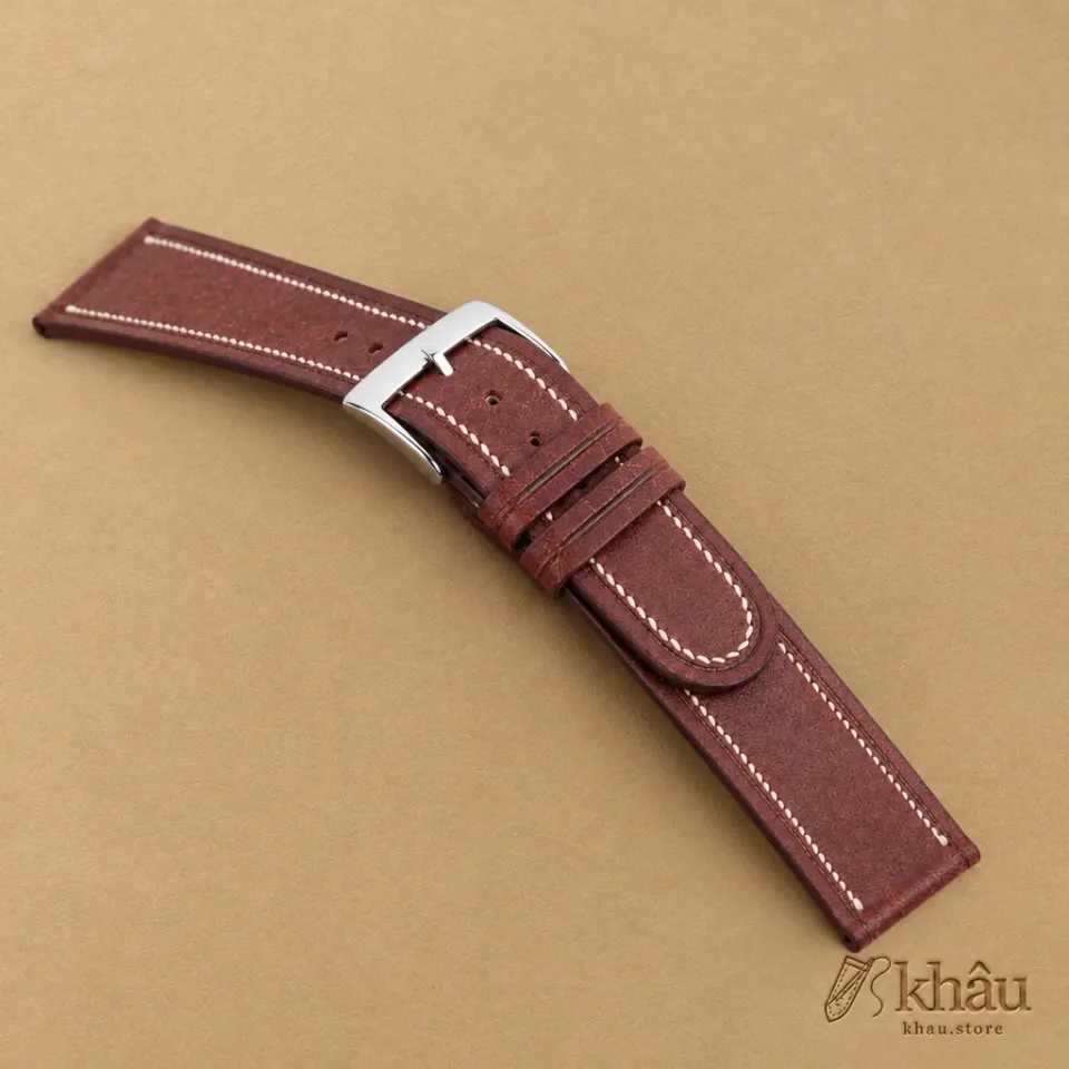40’s Vintage Burgundy Pueblo Leather Watch Strap — additional view