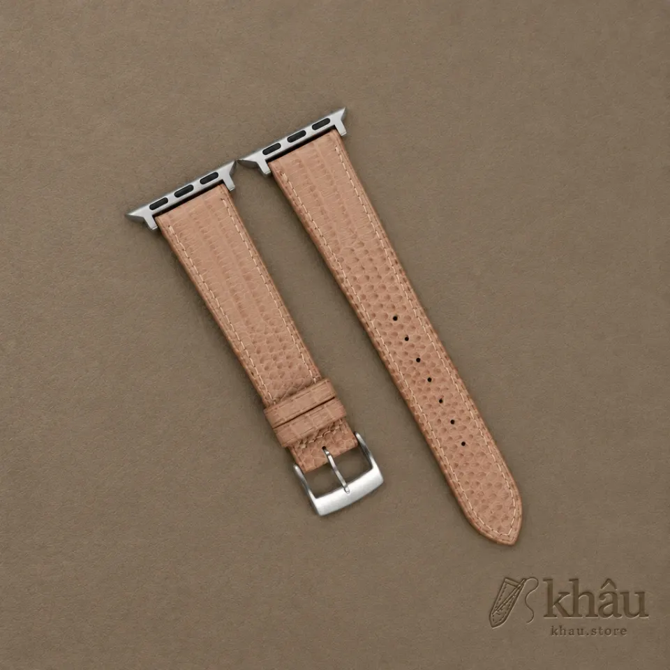 Light Brown Lizard Leather Apple Watch Band — front view