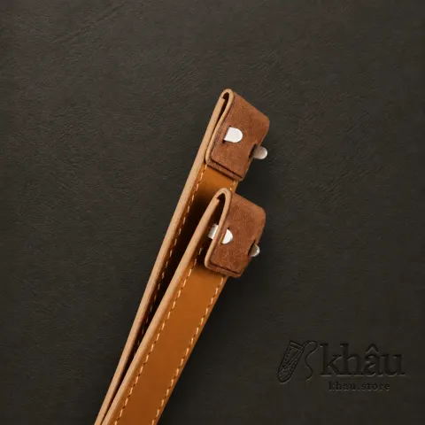 Golden Maya Vegetable Tanned Calfskin Leather Fixed Bars Watch Strap — additional view