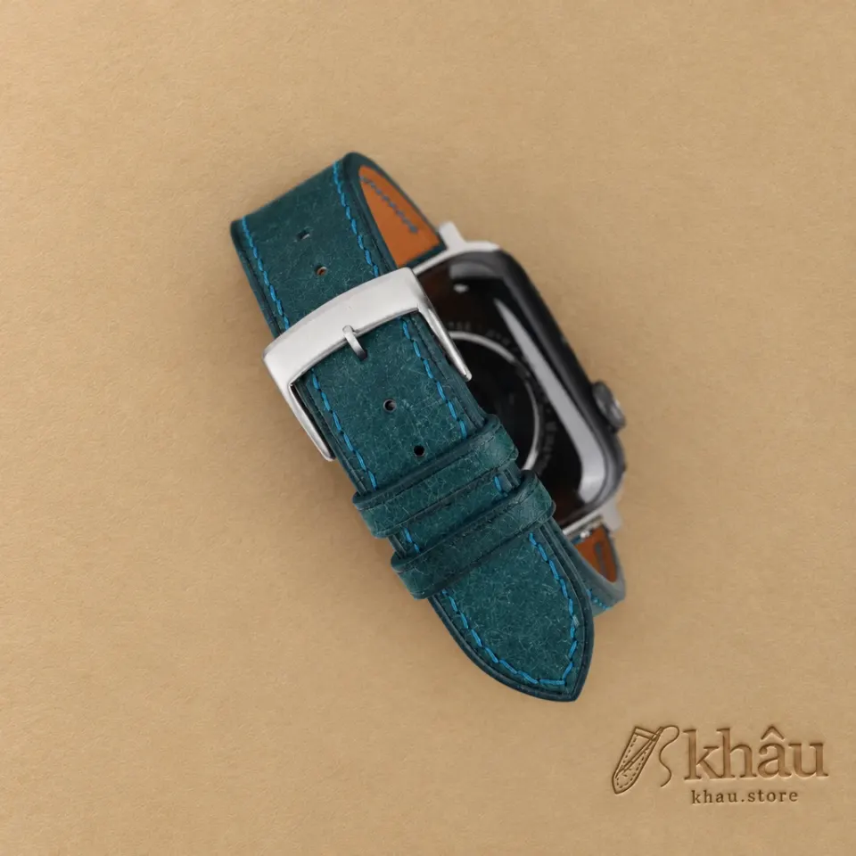 Navy Badalassi Carlo Pueblo Leather Apple Watch Band — additional view