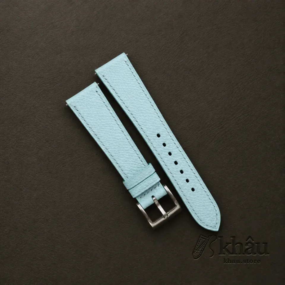 Turquoise Epsom Leather Watch Strap — front view