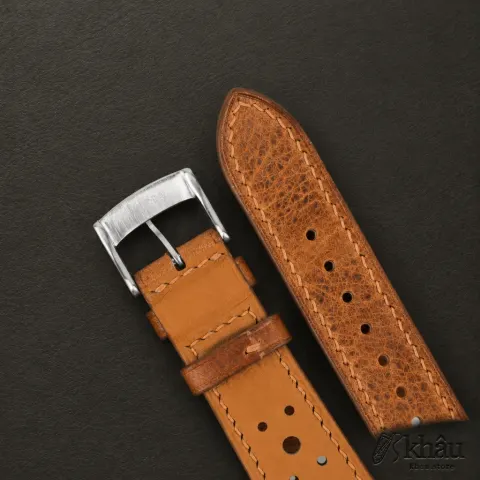 Rally Golden Brown Badalassi Carlo Waxed Leather Watch Strap — additional view