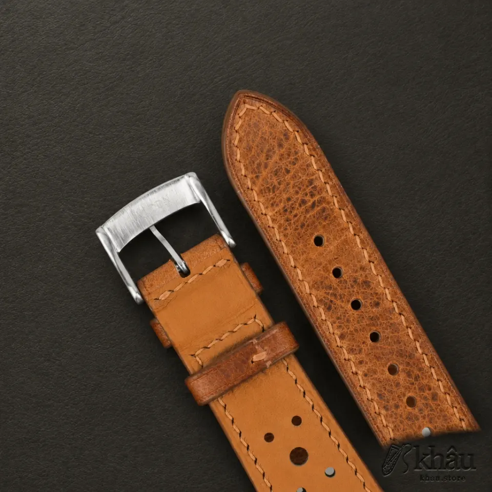 Rally Golden Brown Badalassi Carlo Waxed Leather Watch Strap — additional view