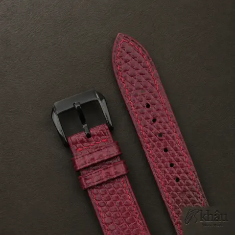 Red Lizard Leather Samsung Watch Band — additional view