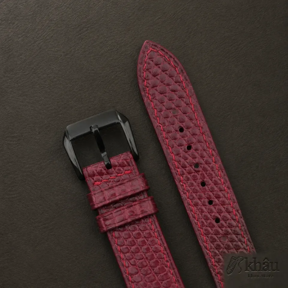 Red Lizard Leather Samsung Watch Band — additional view