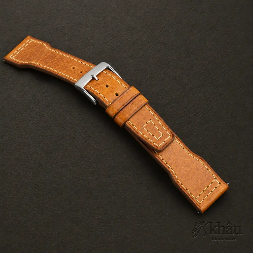 Pilot Whiskey Badalassi Carlo Waxed Leather Watch Strap — additional view