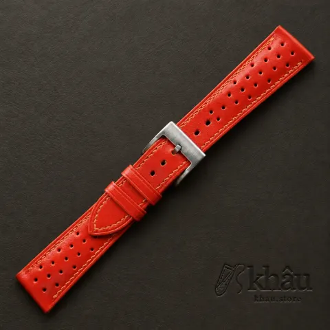 Rally Orange Red Swift Leather Watch Strap — additional view