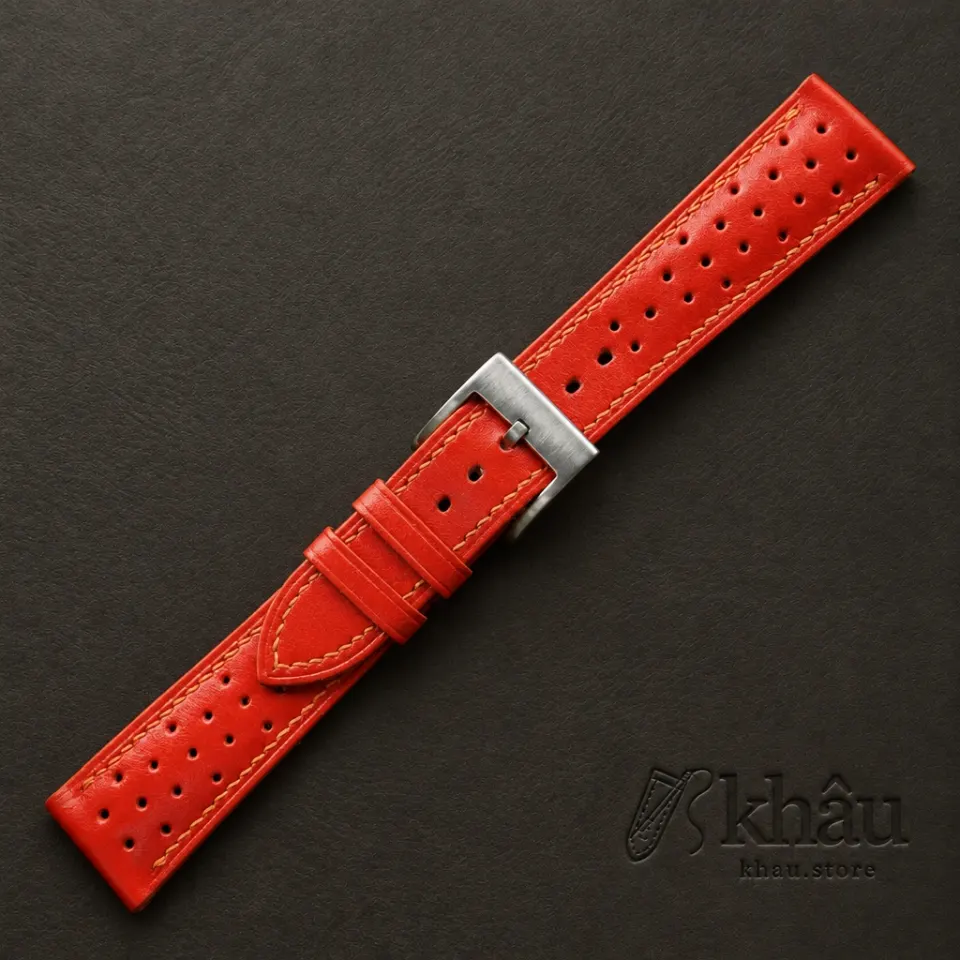 Rally Orange Red Swift Leather Watch Strap — additional view