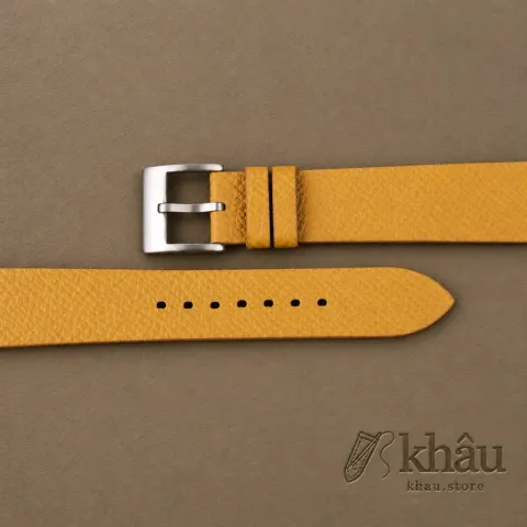 Vintage Sesame Epsom Leather Slim Watch Strap — additional view