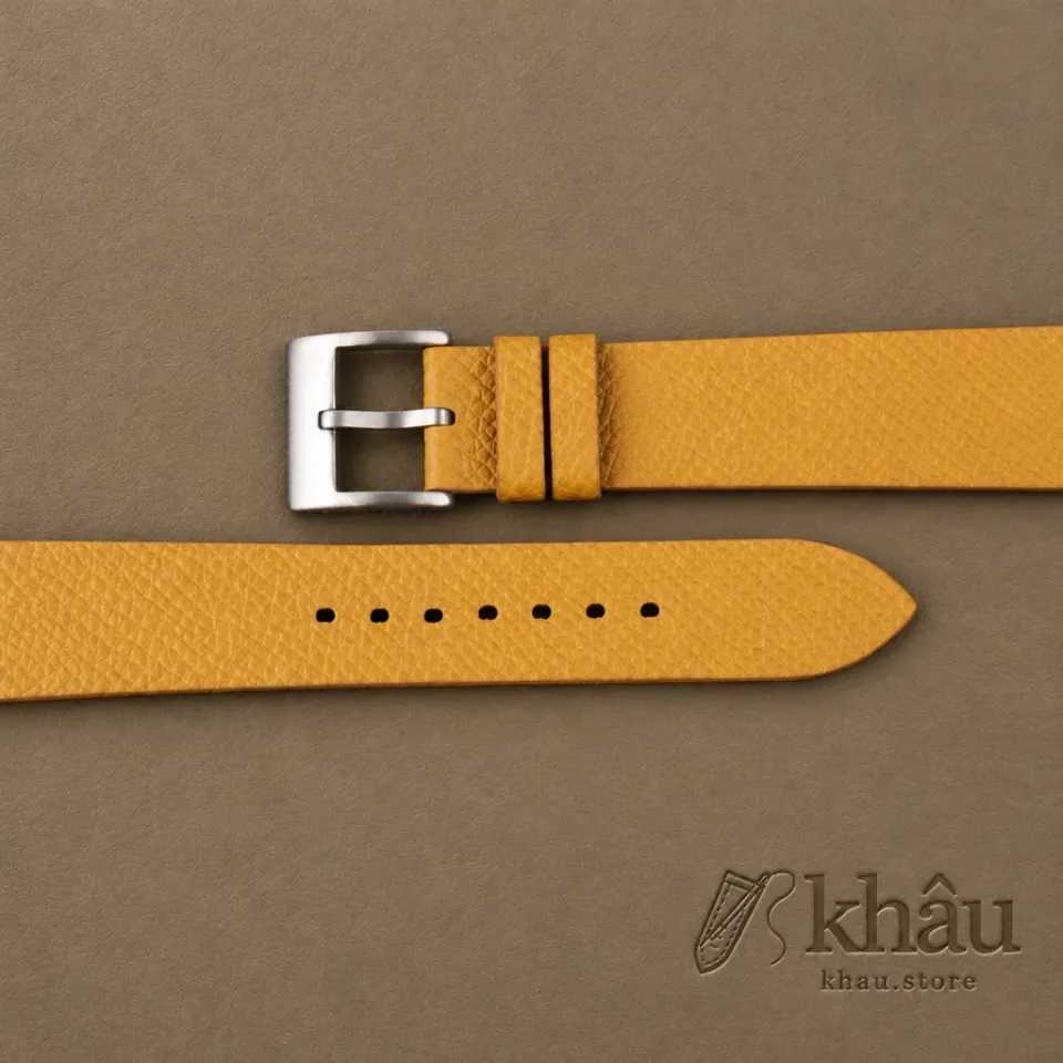 Vintage Sesame Epsom Leather Slim Watch Strap — additional view