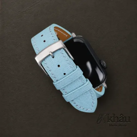 Light Aqua Alran Chevre Sully Leather Apple Watch Band — additional view