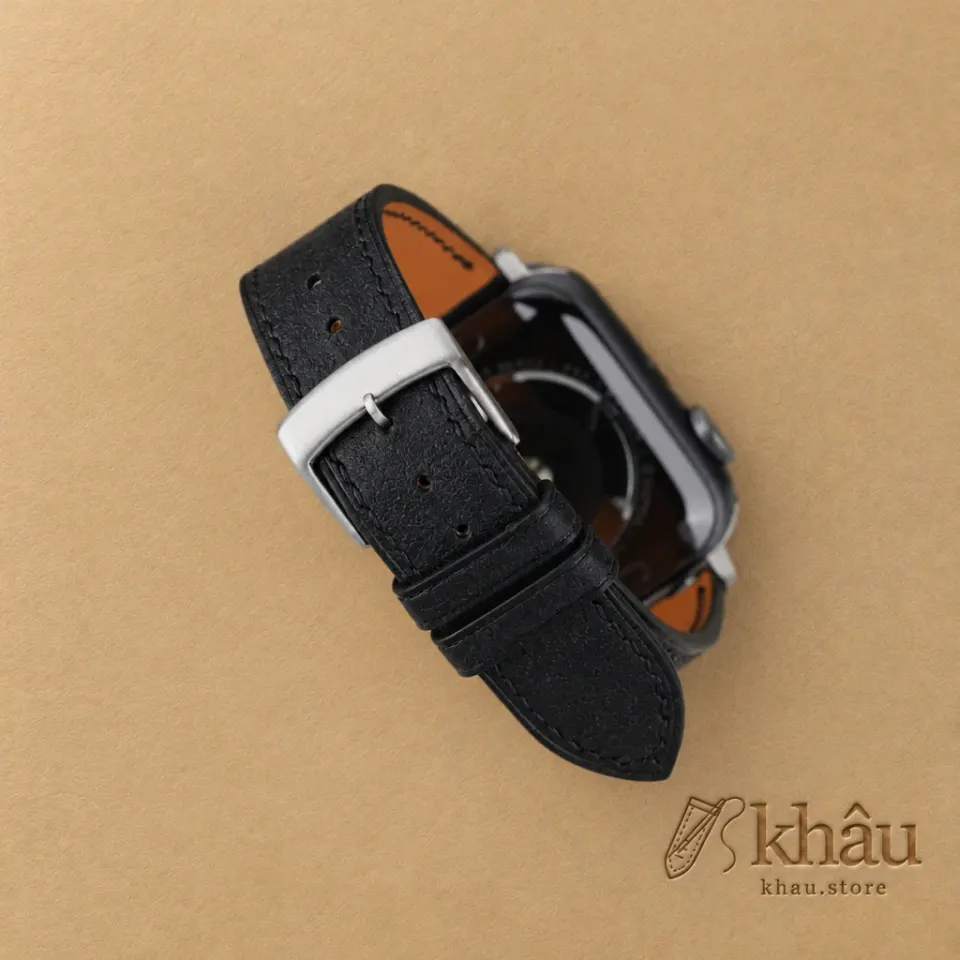 Black Badalassi Carlo Pueblo Leather Apple Watch Band — additional view