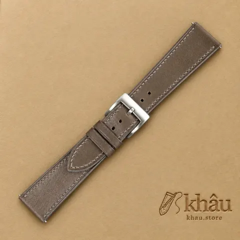 Dark Brown Smooth Calf Leather Watch Strap — additional view