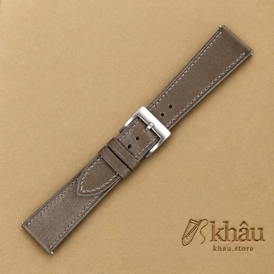 Dark Brown Smooth Calf Leather Watch Strap — additional view