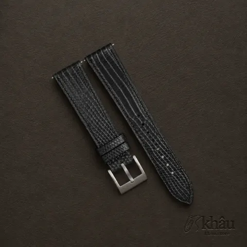 Zirconium Lizard Leather Strap for Baltic Watch — additional view