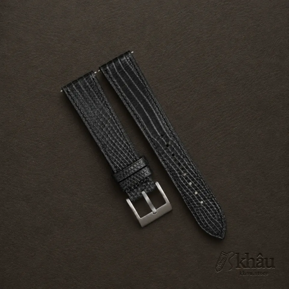 Zirconium Lizard Leather Strap for Baltic Watch — additional view