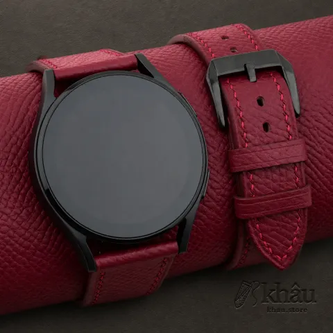 Red Epsom Leather Samsung Watch Band — front view