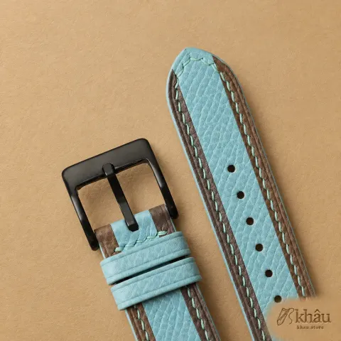 Tricolor Turquoise Epsom Leather Samsung Watch Band — additional view