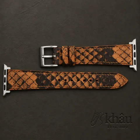 Orange Python Leather Apple watch band — additional view