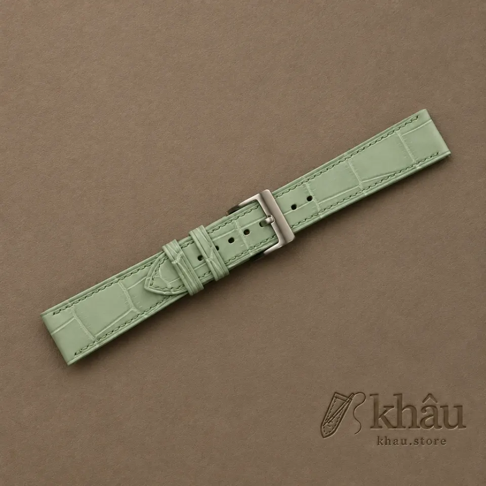 Mint Alligator Leather Watch Strap — additional view