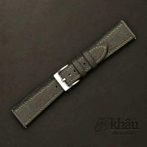 Olive Epsom Leather Watch Strap — additional view