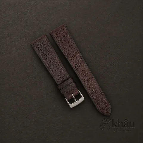 Brown Black Diamond Wagyu Leather Watch Strap — front view