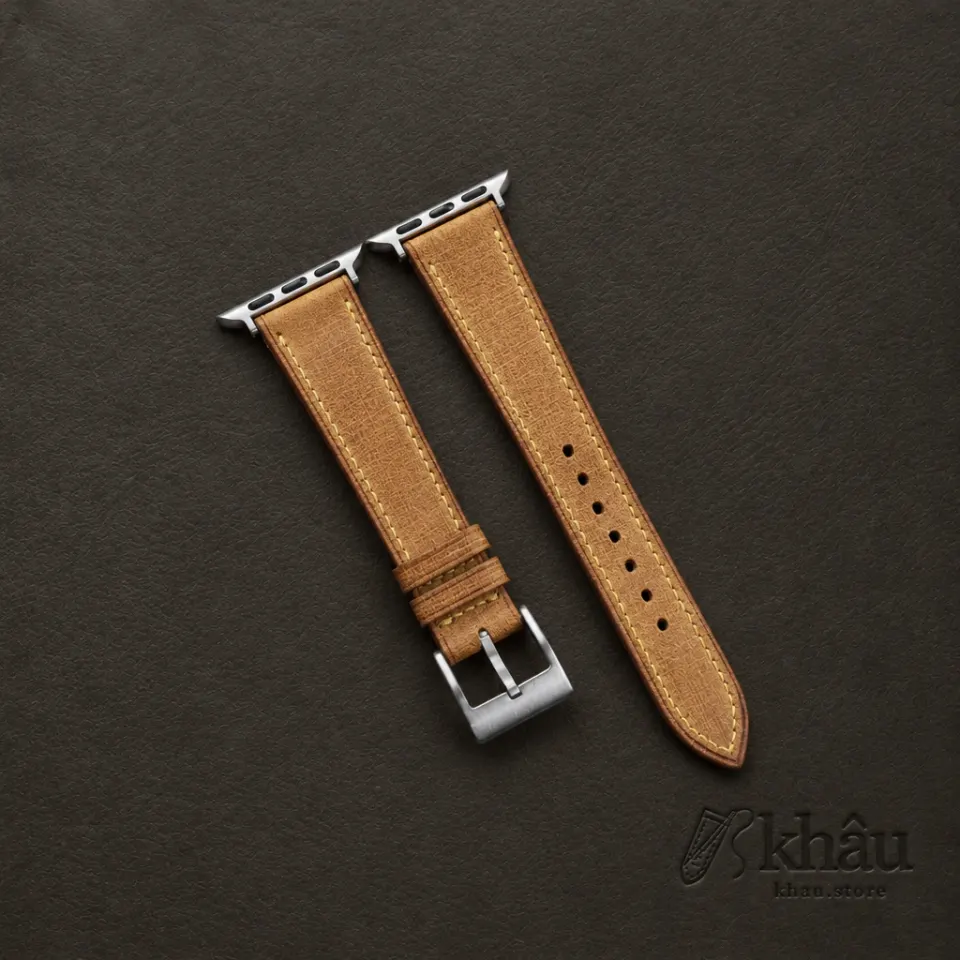 Whiskey Babele Leather Apple Watch Band — front view