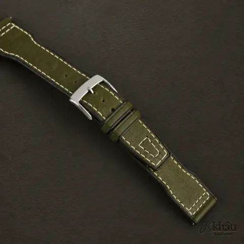 Pilot Dark Olive Pueblo Leather Watch Strap — additional view