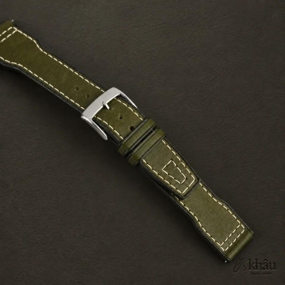 Pilot Dark Olive Pueblo Leather Watch Strap — additional view