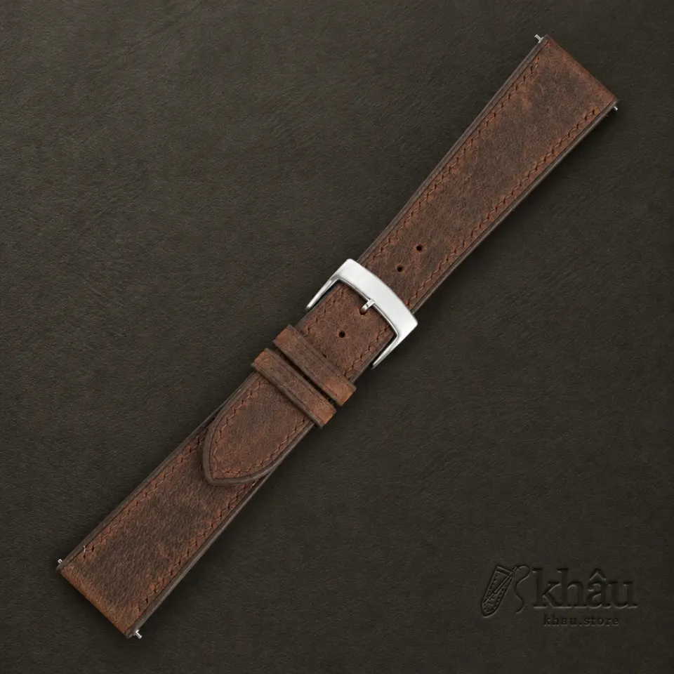 Brown Crazy Horse Leather Watch Strap — additional view