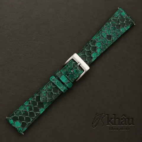 Green Python Leather Watch Strap — additional view