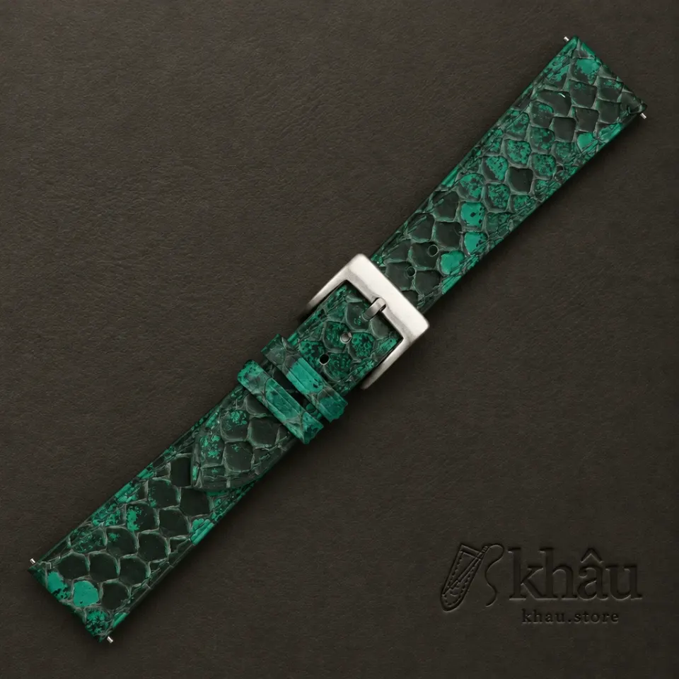 Green Python Leather Watch Strap — additional view