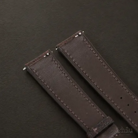 Padded Brown Black Diamond Wagyu Leather Watch Strap — additional view