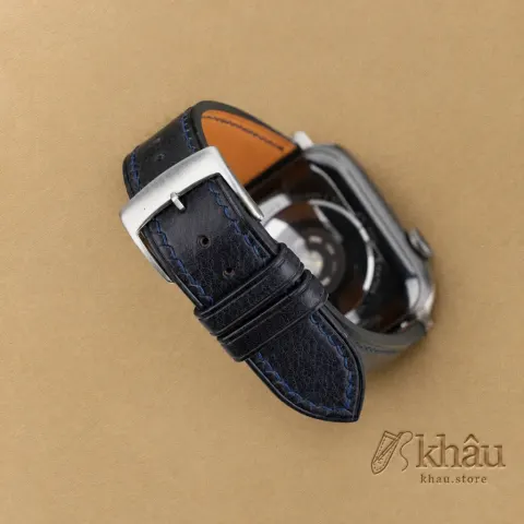 Navy Vachetta Leather Apple Watch Band — additional view