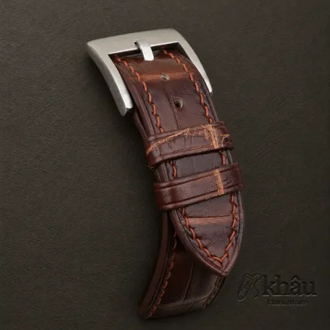 Patina Acorn Alligator Leather Watch Strap — additional view