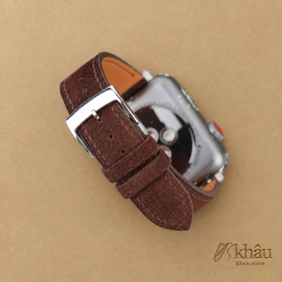 Dark Brown Suede Leather Apple Watch Band — additional view