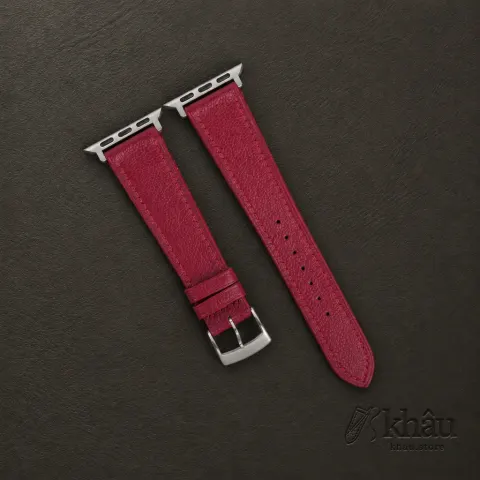 Red Alran Chevre Sully Leather Apple Watch Band — front view