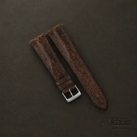 Single Padded Tawny Brown Habana Leather Watch Strap — front view
