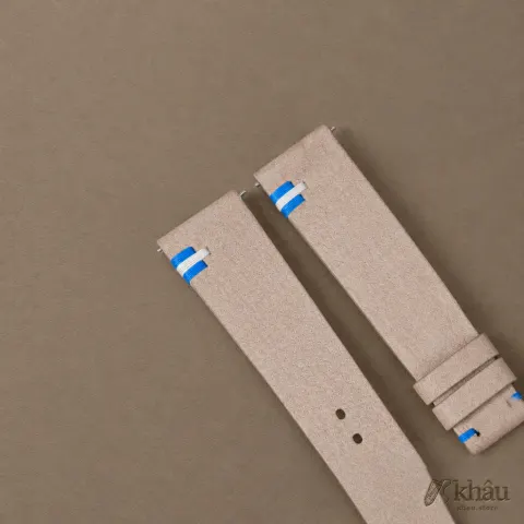 Cream Nubuck Leather Scotland Flag Watch Strap — additional view